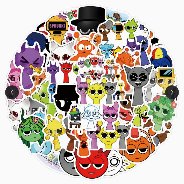 SPRUNKI Incredibox - 55 STICKERS No Duplicates - Random Sprunki Stickers Gift S SPRUNKI Incredibox - 55 STICKERS No Duplicates - Random Sprunki Stickers Gift S