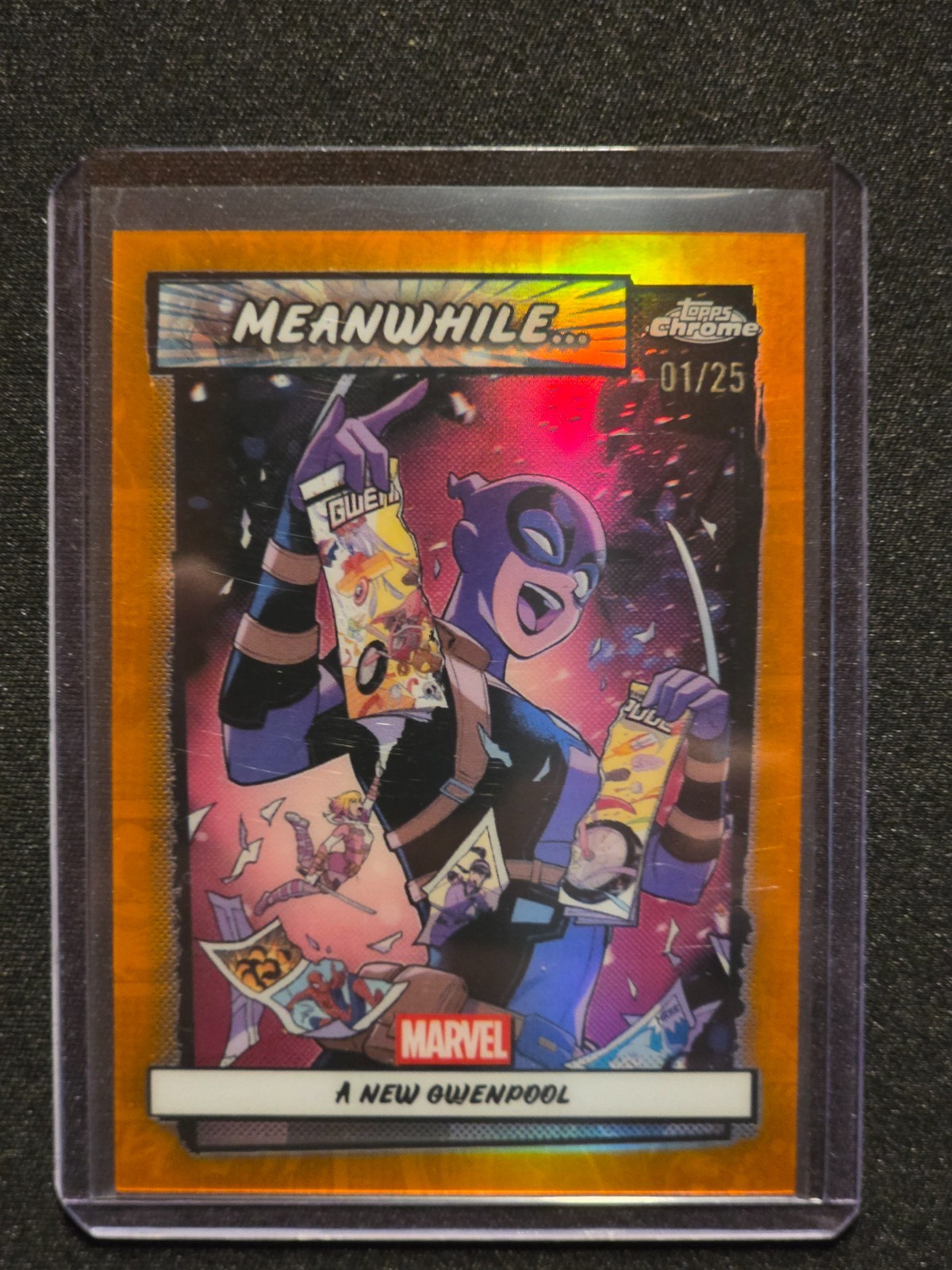 2026 Topps Chrome Marvel A New Gwenpool Meanwhile Orange Refractor 1/25 MW-05