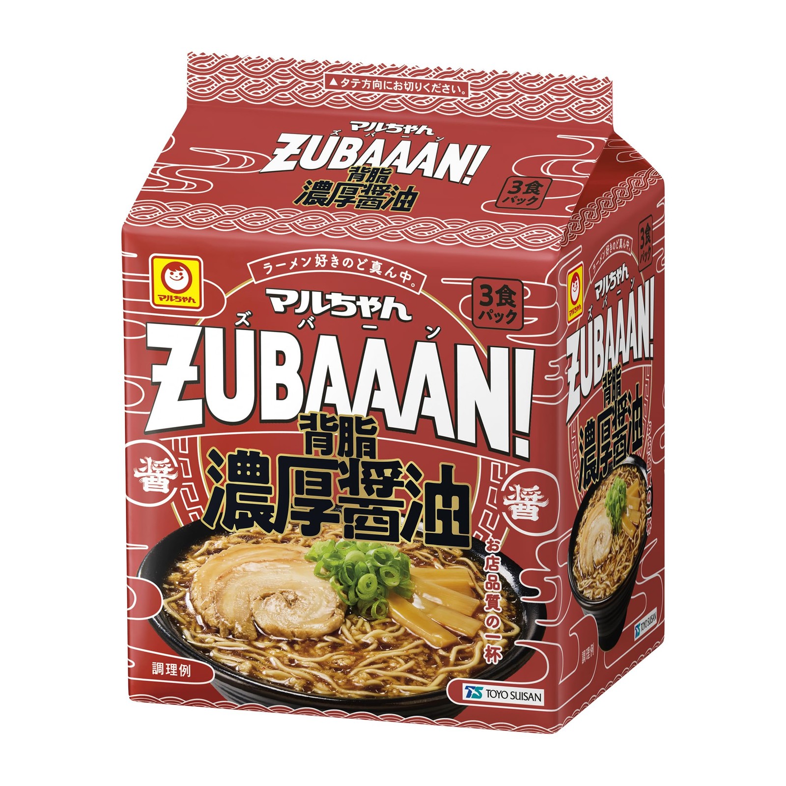 Maru-chan ZUBAAAN Rich Soy Sauce Flavor with Pork Fat - 3-pack