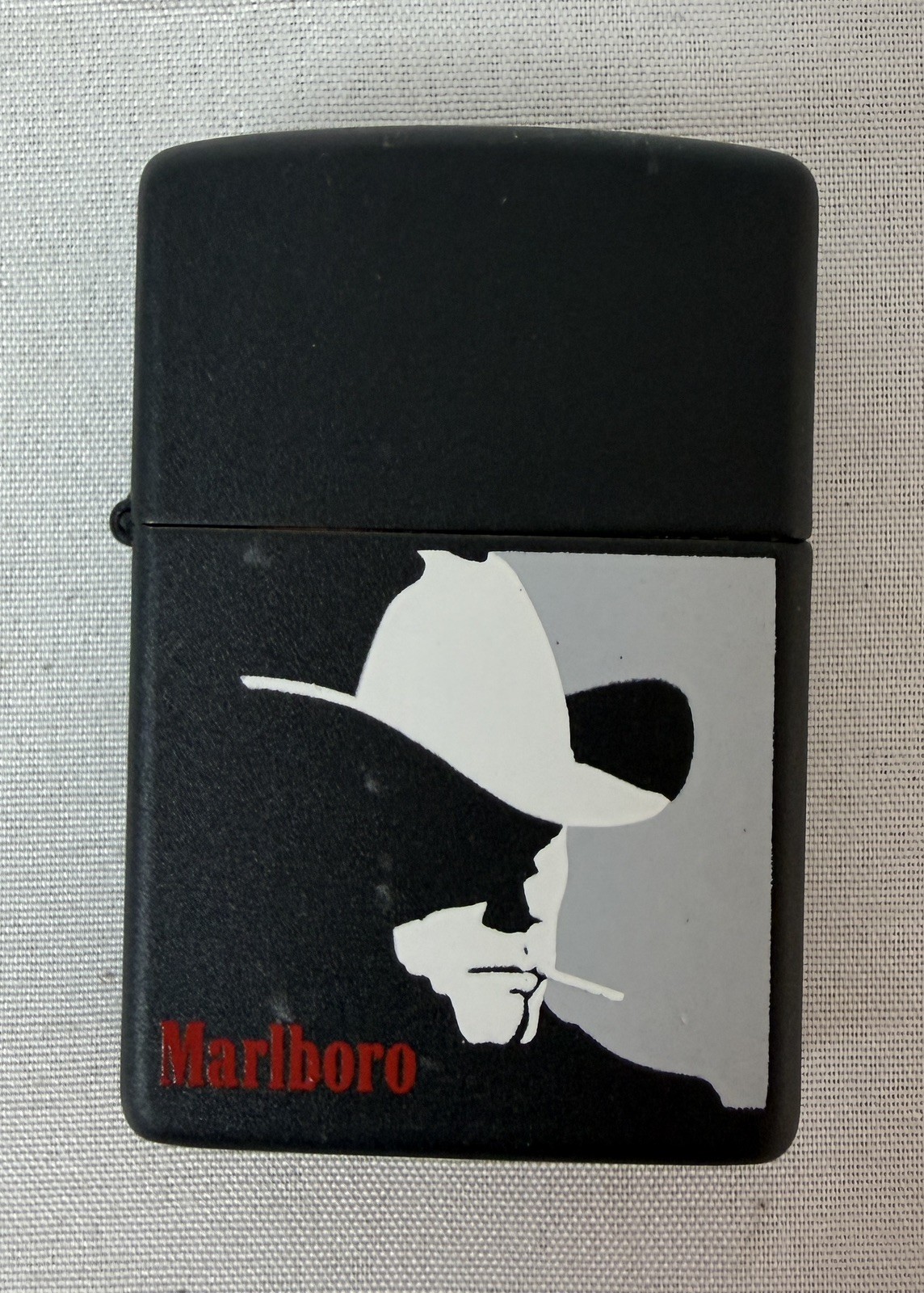 Vintage Marlboro Man Cowboy Zippo Lighter Black Matte Unfired Original Box