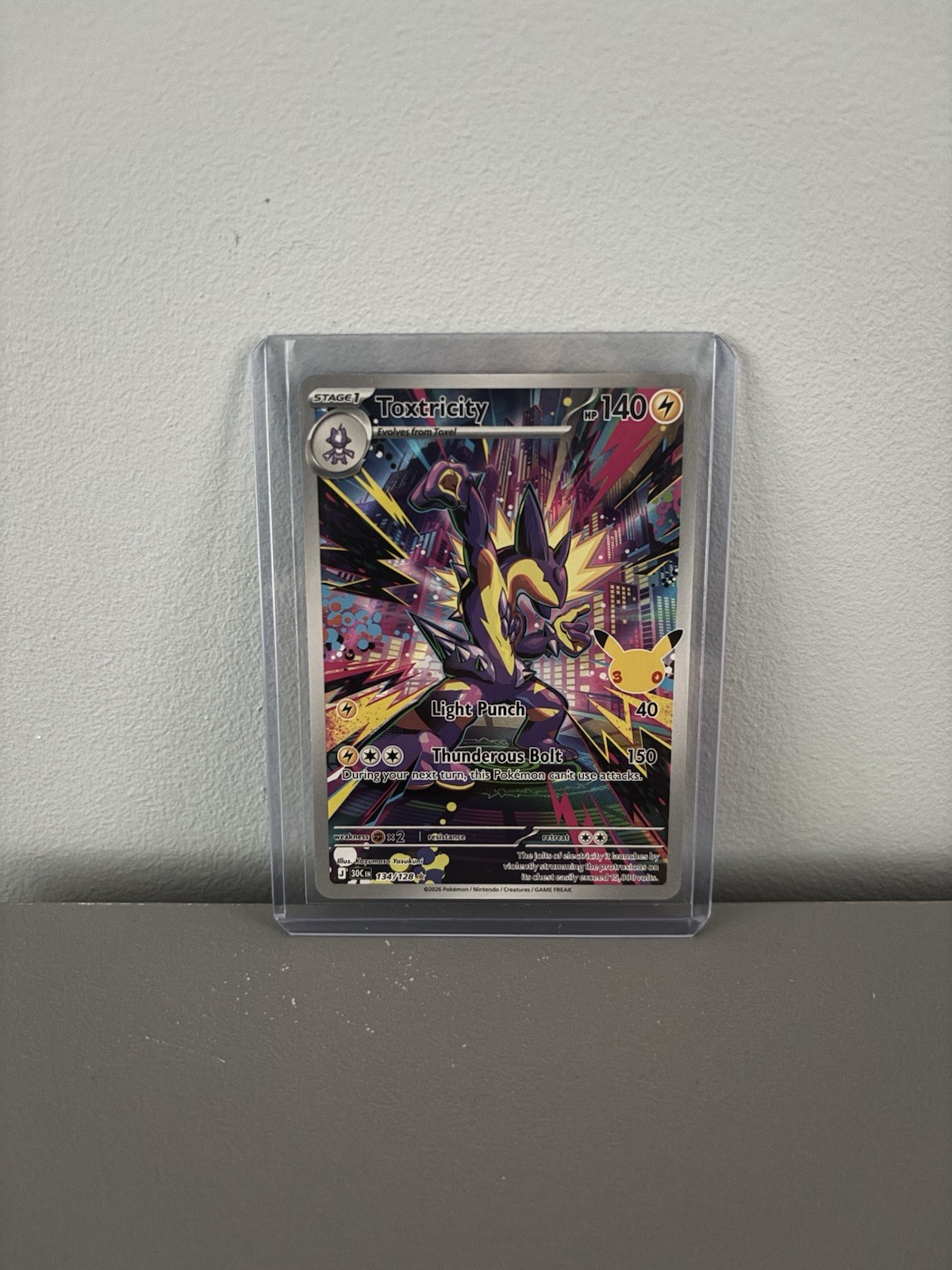 Pokémon 30th Celebration Toxtricity 134/128 Illustration Rare English 