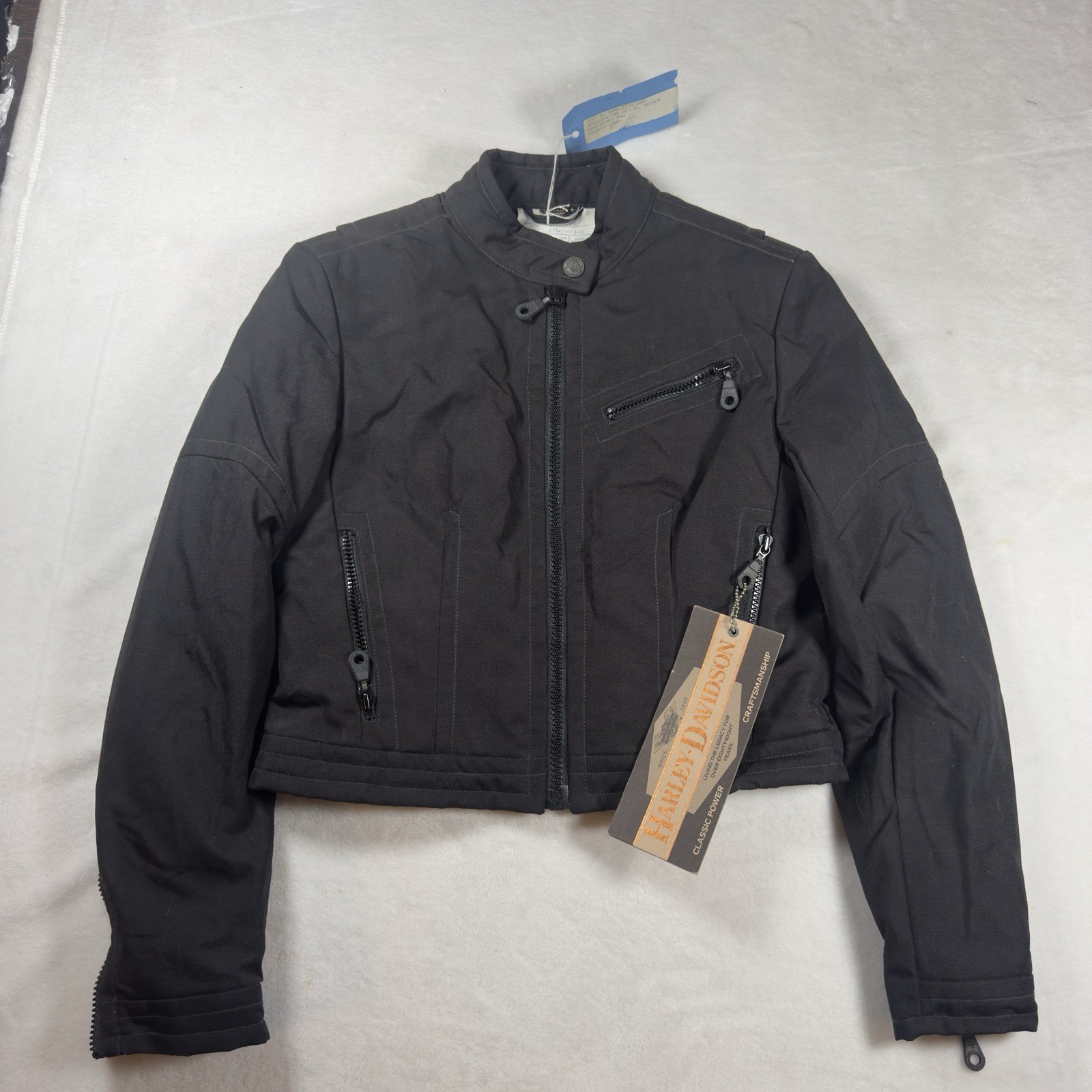 Harley Davidson Women’s M Black Textile Moto Jacket EFW-108 Sample