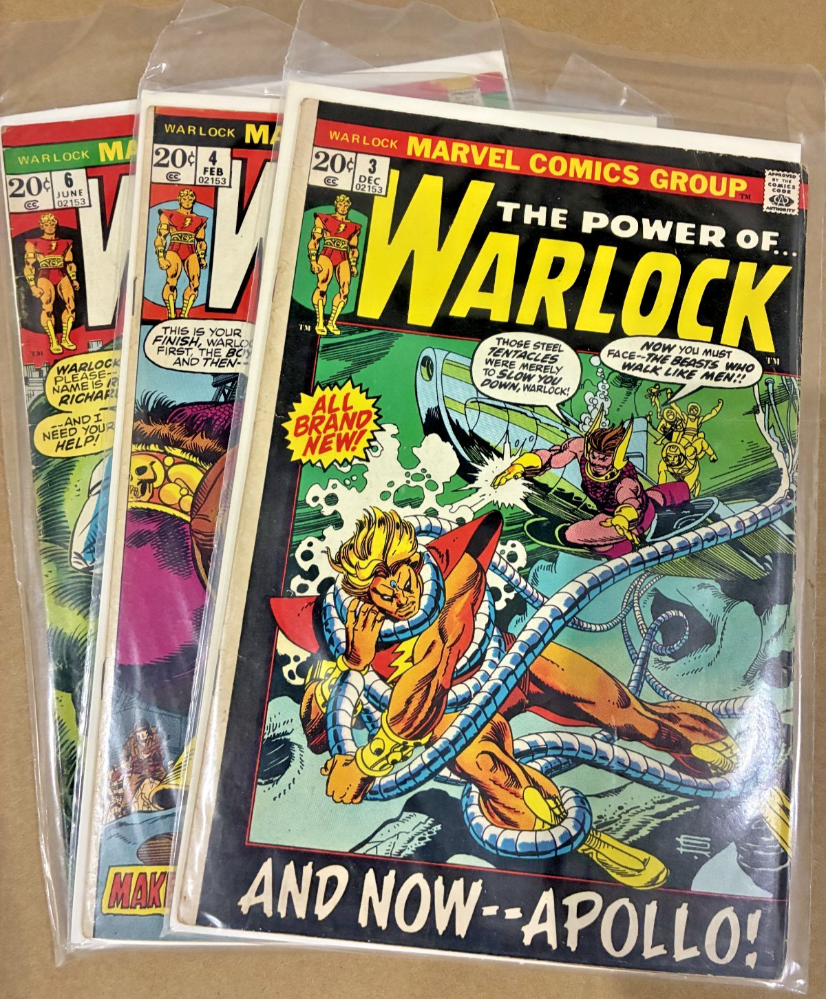 The Power of Warlock #3 #4 #6 Marvel Comics 1972-73 Bronze Age Adam Warlock