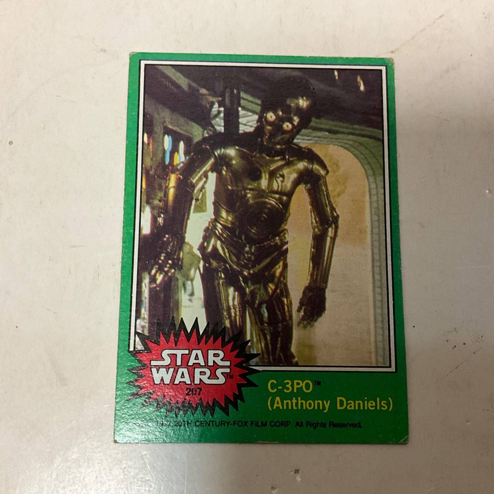 Vintage 1977  Topps Star Wars #207 C-3PO Anthony Daniels CORRECTED NON-ERROR