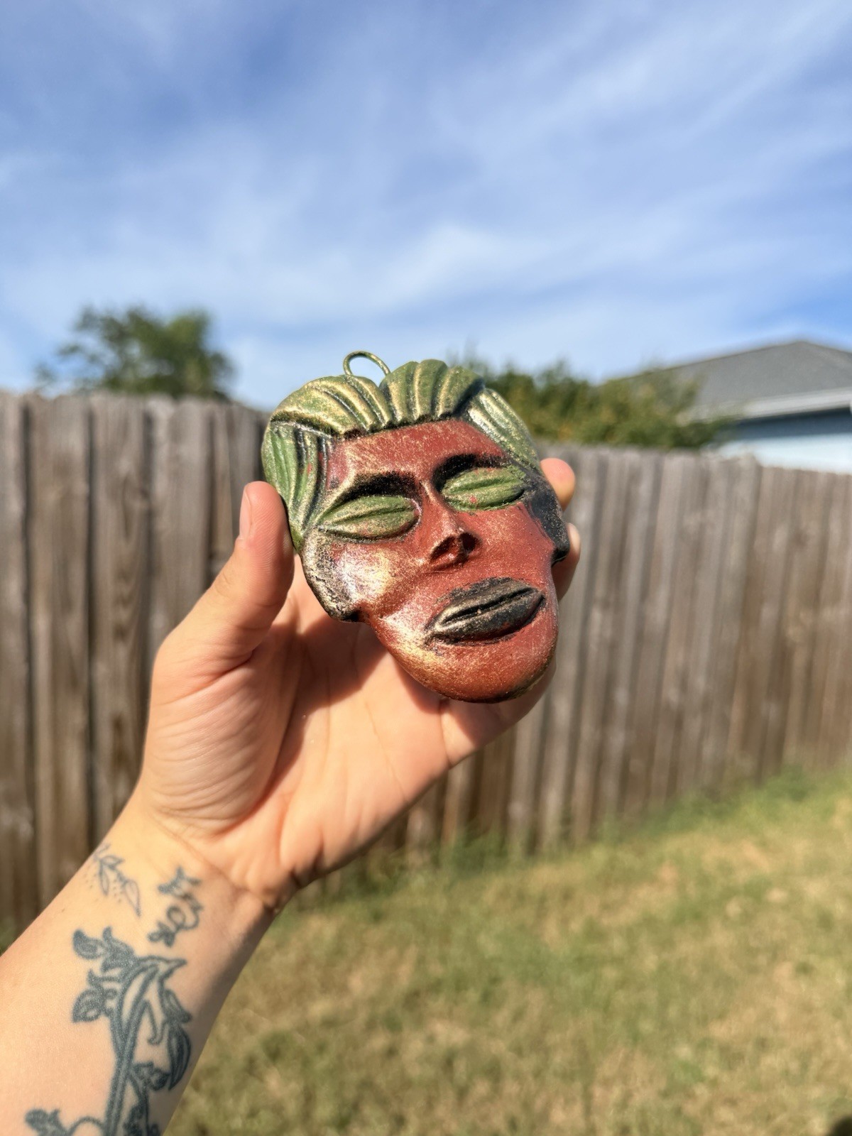 Vintage Folk Art Face