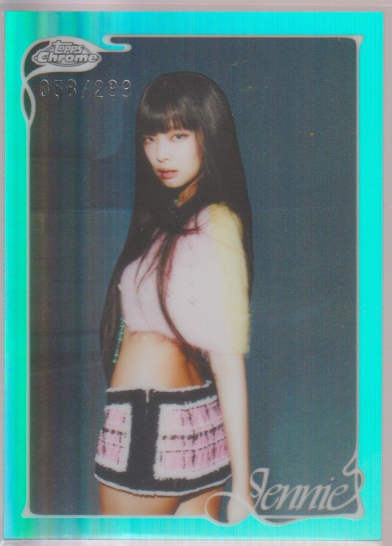 Jennie 2026 Topps Chrome Jennie #14 Aqua Refractor /299