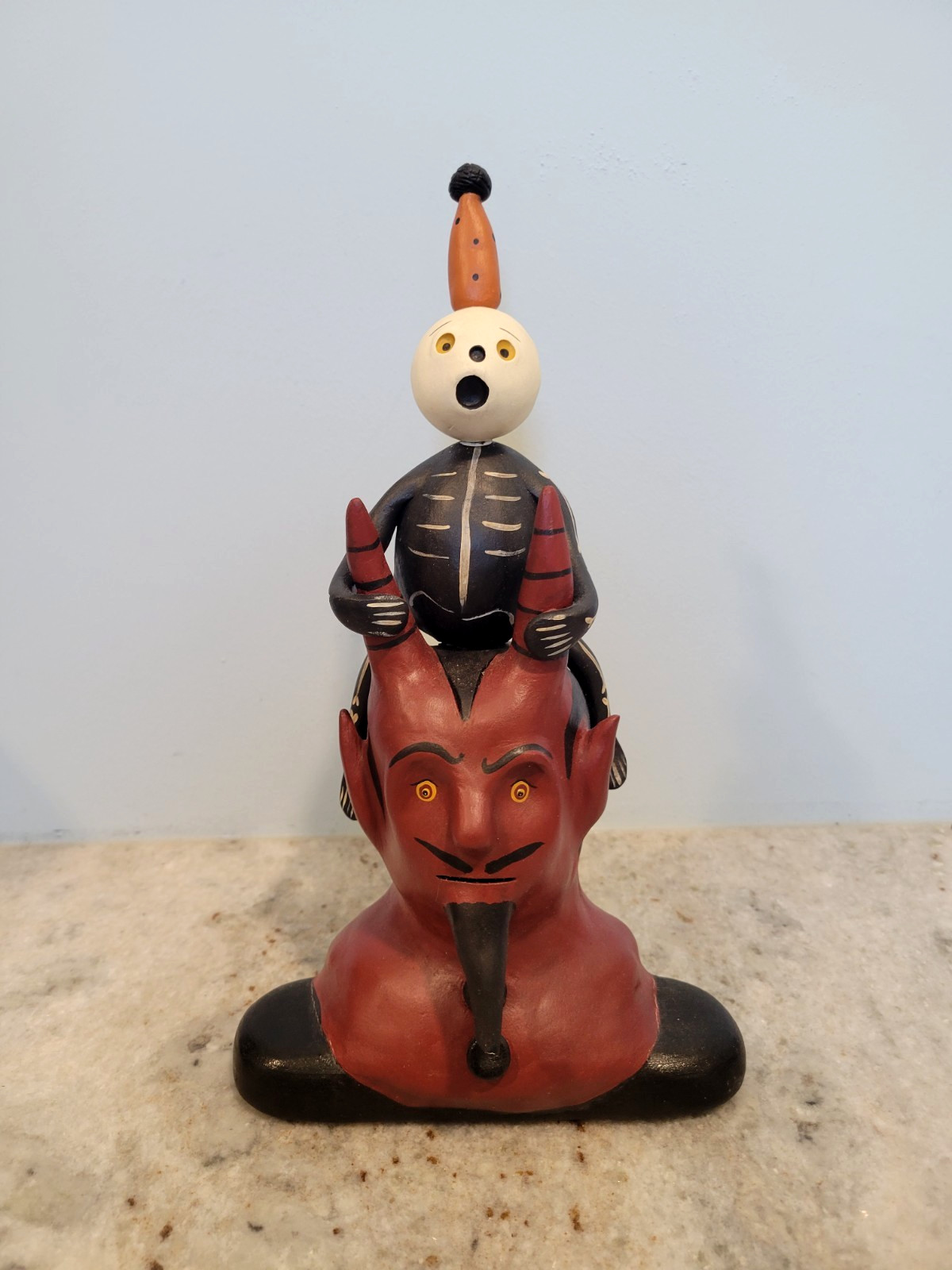 Papier People Originals Halloween Devil head 2009 paper mache folk art sculpture