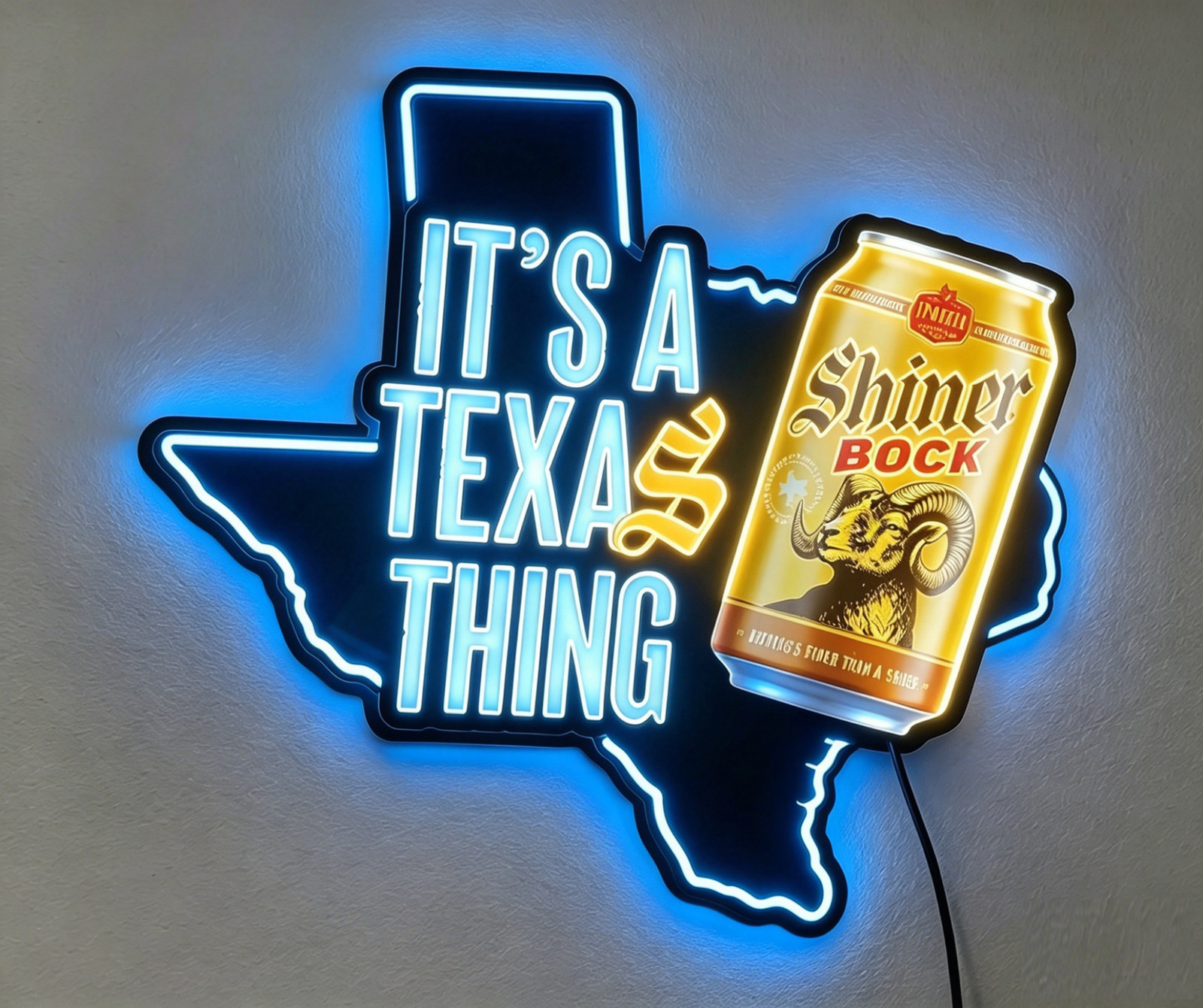 Shiner Bock Beer It's A Texas Thing Ram 3D LED 16