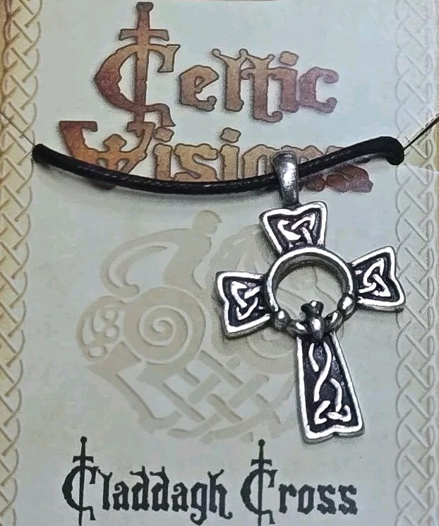 Celtic Visions Claddagh Cross Pendant Wiccan Pagan Made in USA New