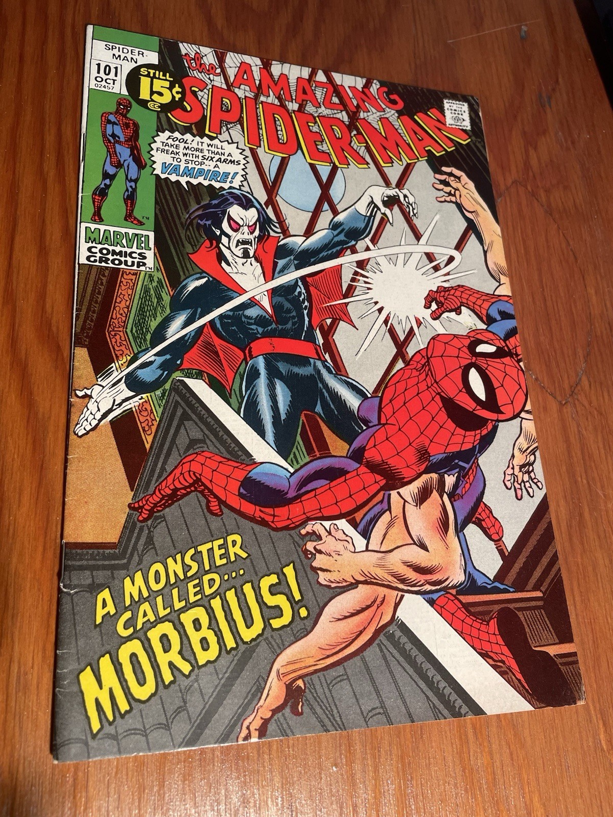 Amazing Spider-man 101 (1971) 1st Morbius around 12 spine bends see description