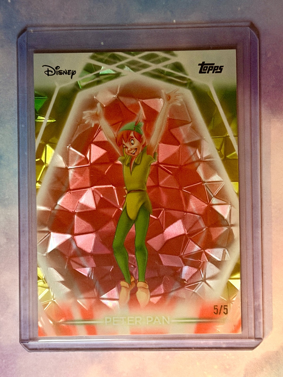 2026 Topps Disney Neon PETER PAN Red Diamante Refractor 5/5 Super Short Print