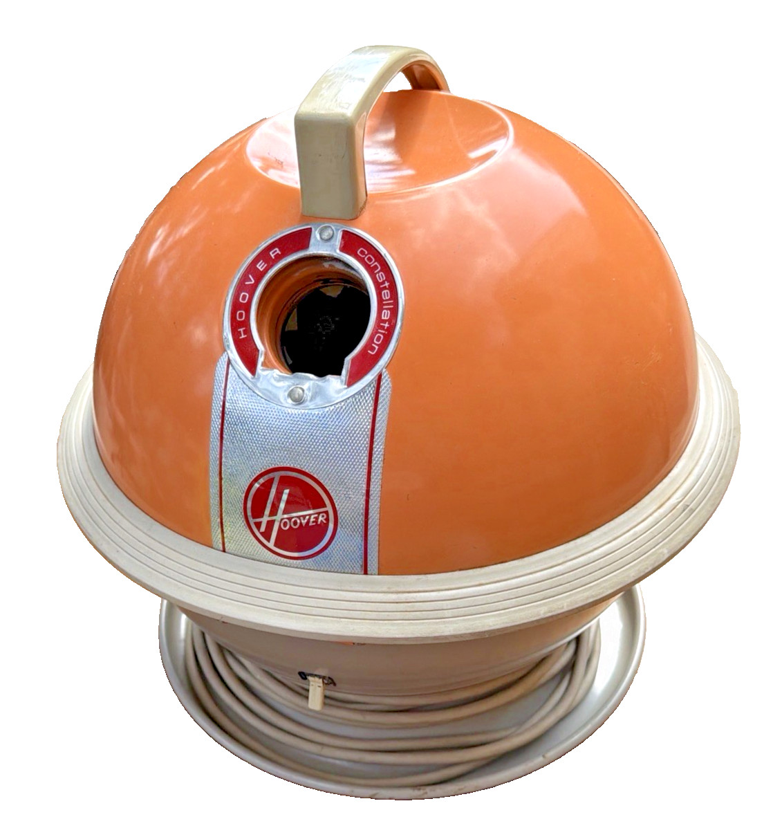 HOOVER CONSTELLATION Ball Canister Vacuum Cleaner Model 858 Orange Works Great