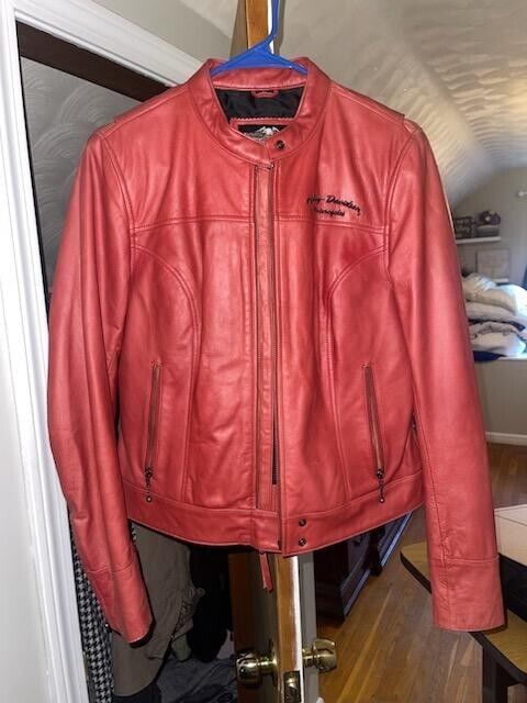 womens leather harley davidson jacket size medium