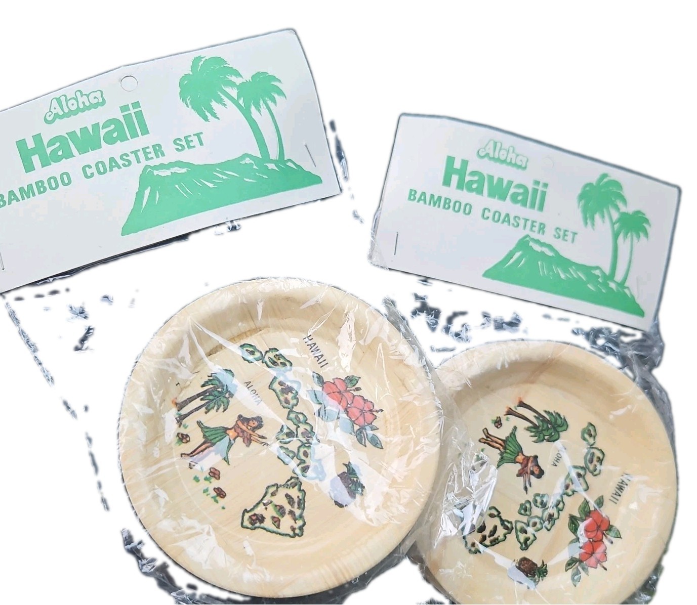Set of 8 Vintage Bamboo Florida Souvenir Coasters 4\
