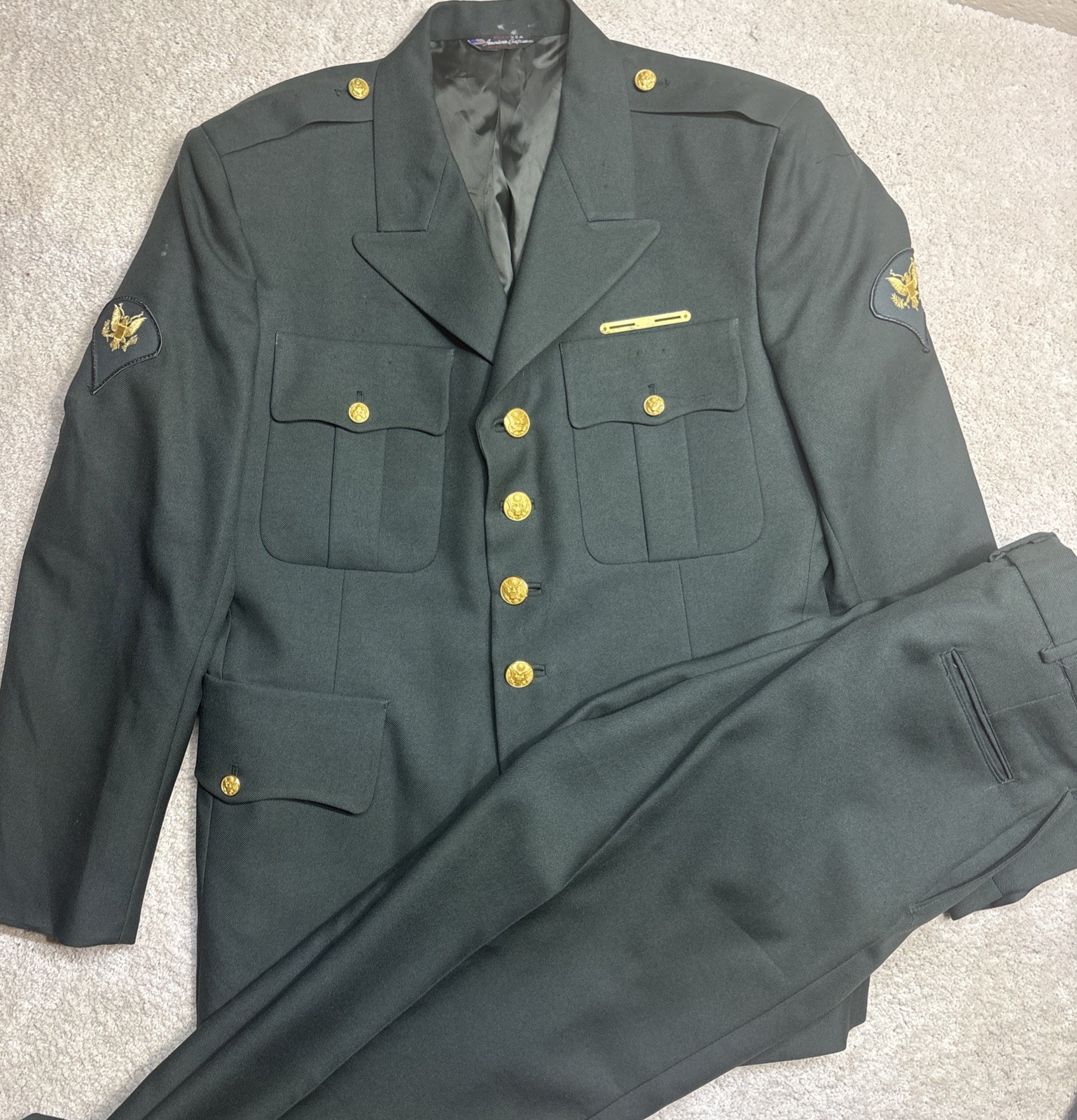 Vtg 80’s 90’s ROTC JROTC Military Style Dress Uniform Jacket 42 & Pants 34X27