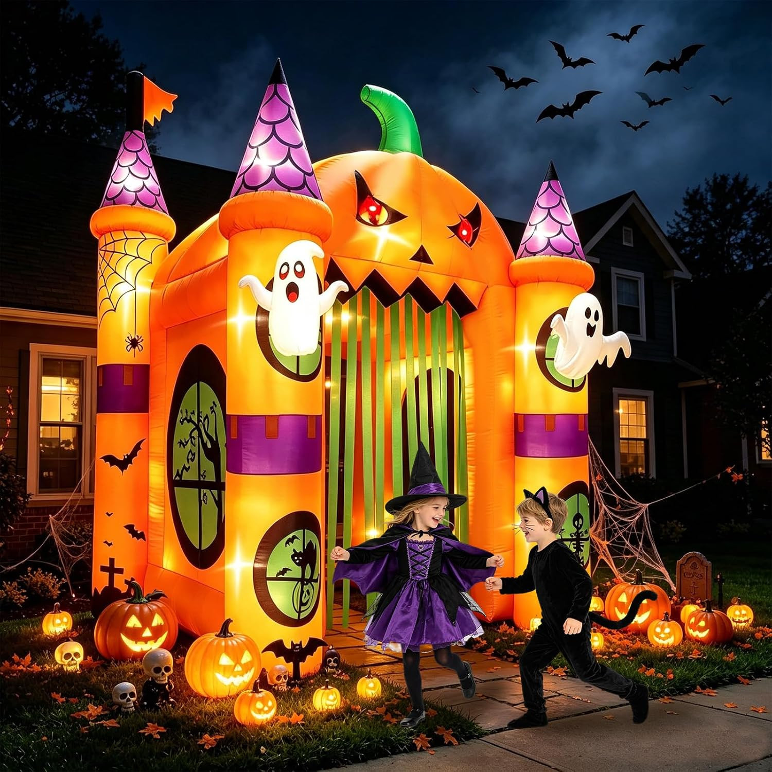 12FT Large Halloween Inflatable Pumpkin Archway Decoration