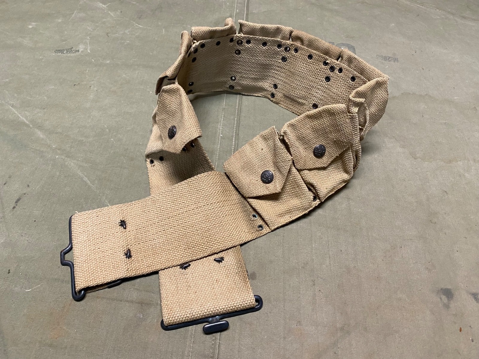 ORIGINAL WWI US ARMY M1910 M1903 RIFLE INFANTRY COMBAT 9 POCKET AMMO BELT-MILLS