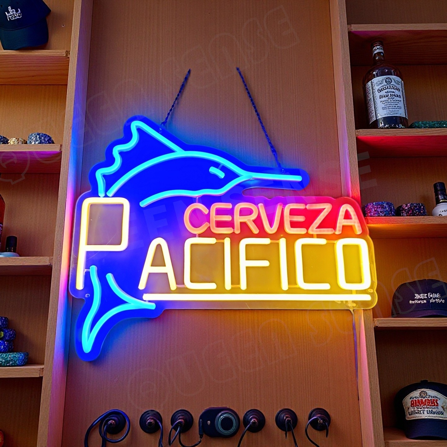 Cerveza Pacifico Swordfish Beer LED Neon Sign With Dimmer USB Powered Adjustable
