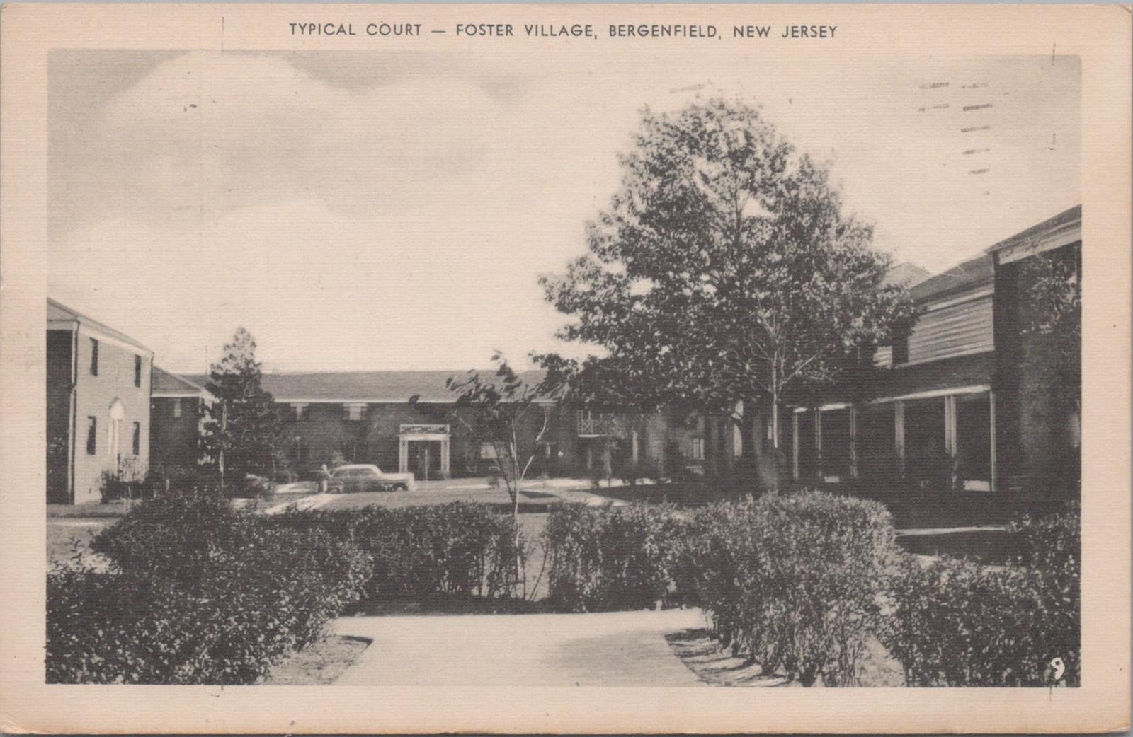 Postcard Typical Court Foster Village Bergenfield New Jersey 
