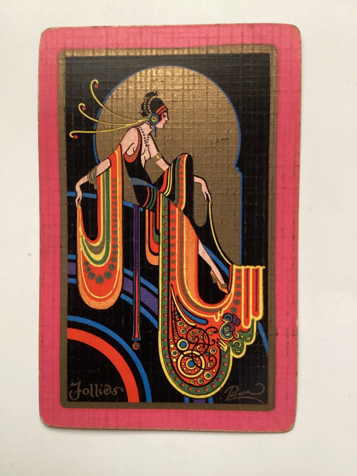 (1) Antique Art Deco “JOLLIES” Playing Card, Russell PCC, c.1920’s (1) Antique Art Deco “JOLLIES” Playing Card, Russell PCC, c.1920’s