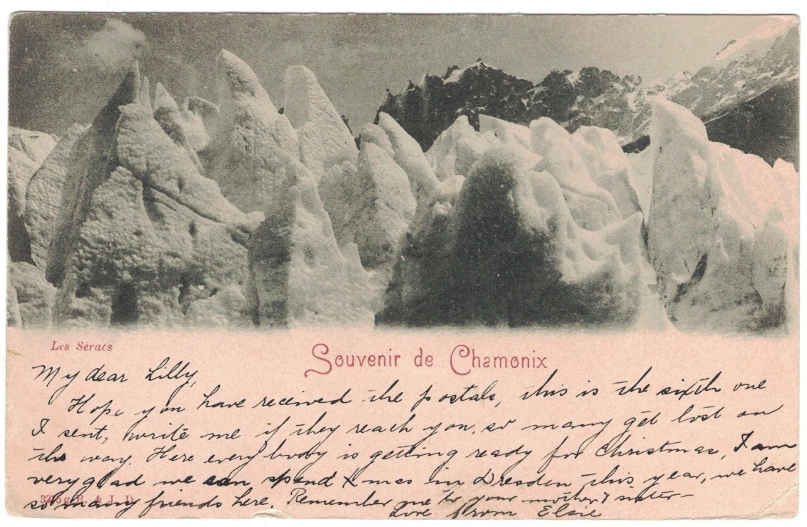 Chamonix France Bossons Glacier French Alps Vintage 1900 Postcard