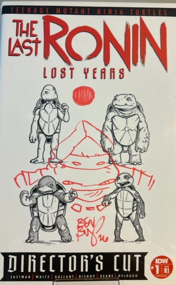TMNT The last Ronin Lost years Turtle Sketch Ben Bishop Signed W/COA