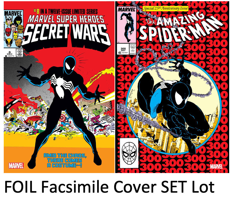 Secret Wars #8 2024 & Amazing Spider-Man #300 2023 FOIL Facsimile Cover SET Lot