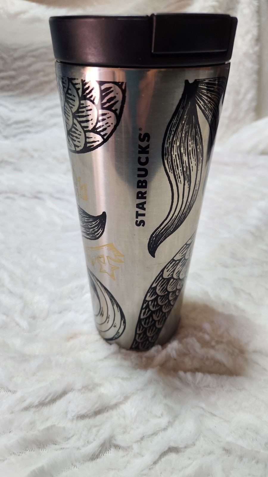 Starbucks 2015 Siren & Crown 16 oz Stainless Steel Travel Mug Tumbler Mermaid