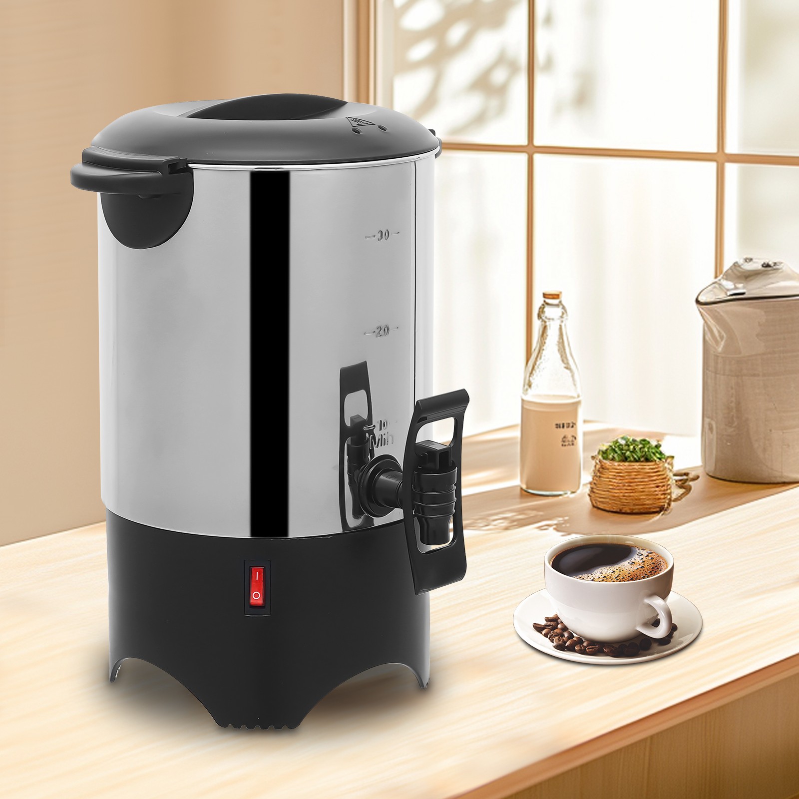 Modern Coffee Percolator 30 Cup Commercial Large Capacity Urn 5.2L/175Oz 1000w