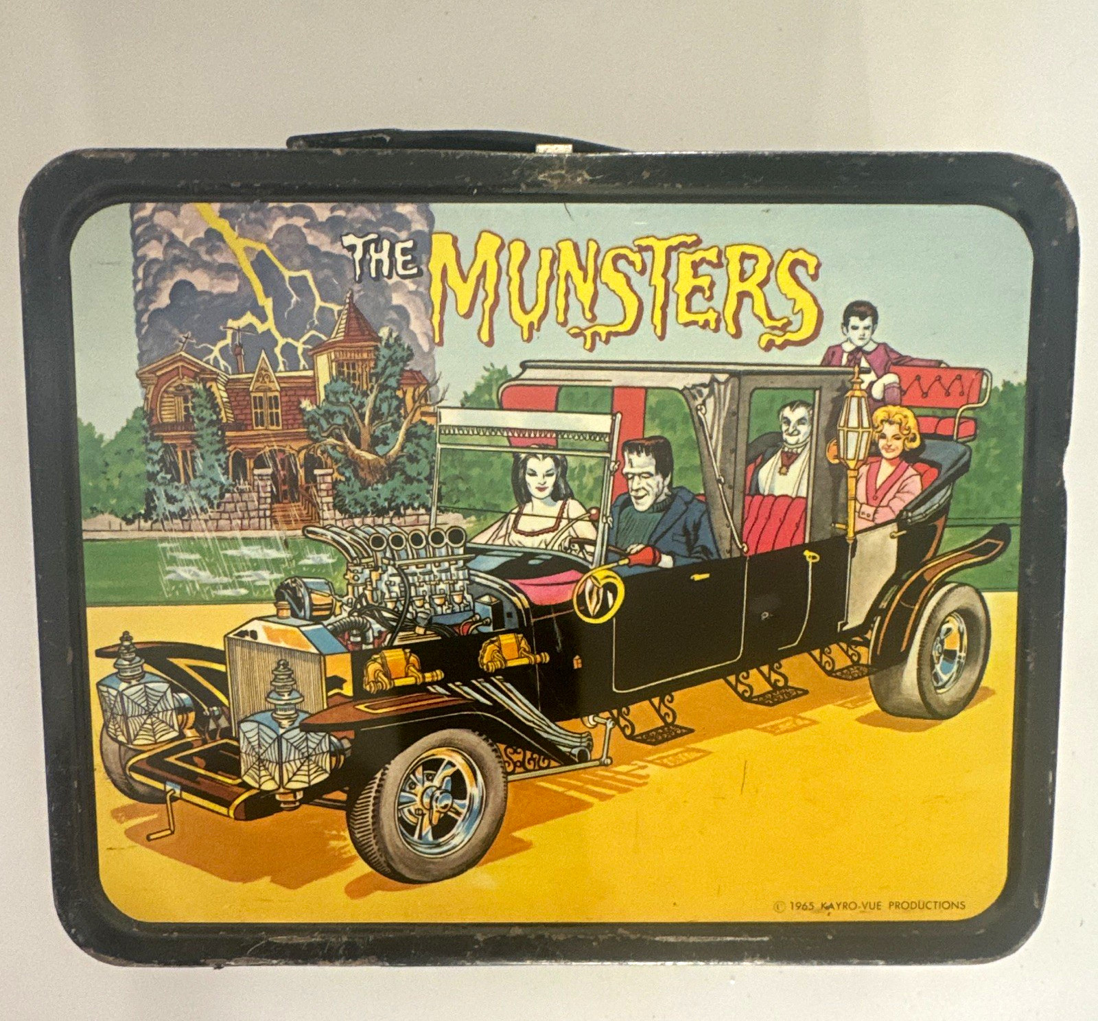 Vintage 1965 The Munsters Metal Lunch Box Herman Lily Grandpa Rare – No Thermos