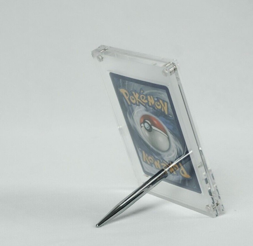 Trading Card Display Acrylic Magnetic Case Stand Pokemon - Single Double Triple