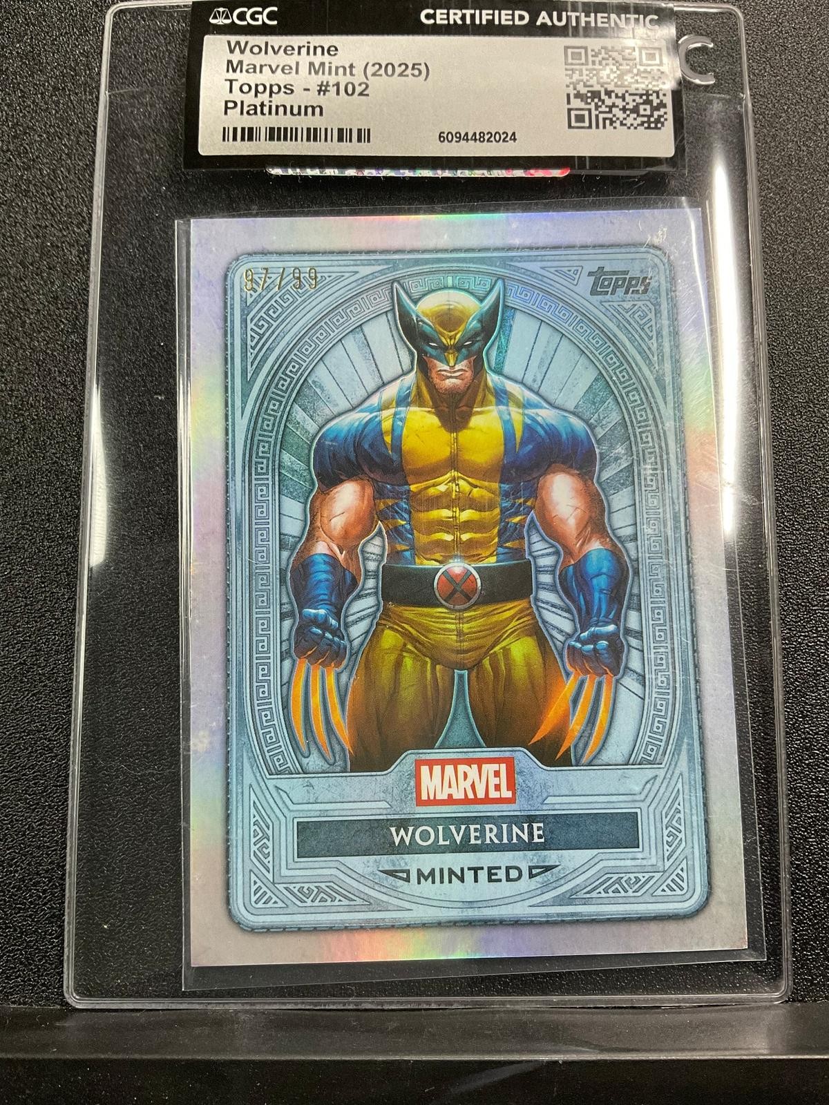2025 Topps Mint Marvel Wolverine #102 Minted Platinum #/99
