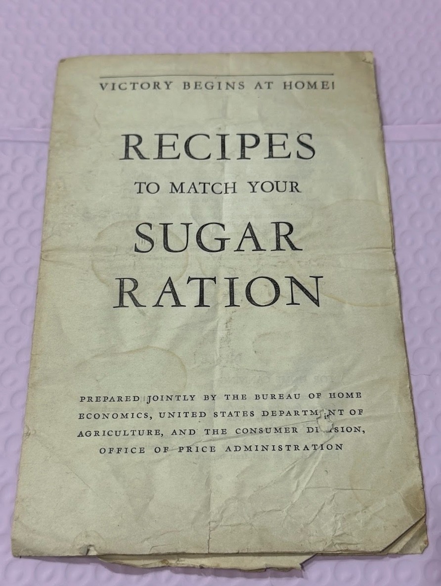 FREE SHIP 1942 Victory Begins At Home Recipes To Match Your Sugar Ration Volume