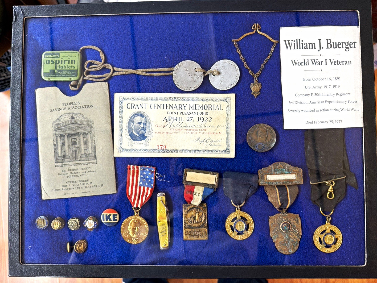 ID'd Wounded Veterans' Grouping  30th Infantry, 3rd Div AEF. Grant 100th Bday