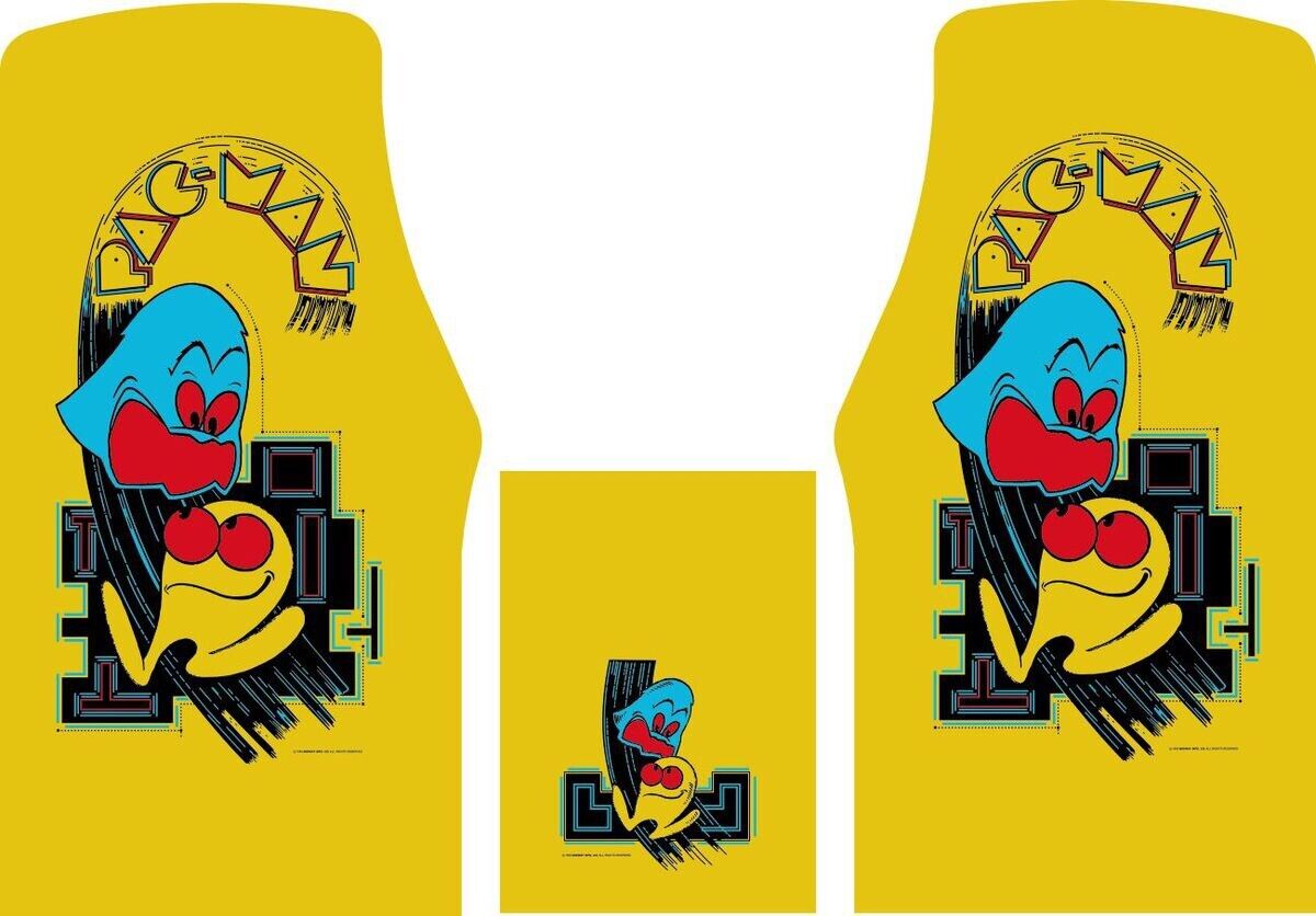 Pac-Man Arcade Side Art Kickplate Decal set 3 Piece Satin Laminated High Quality