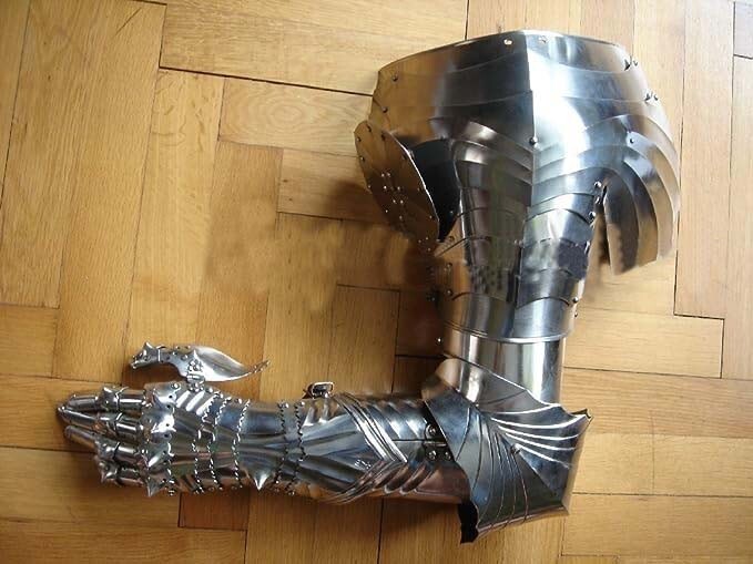 Complete Medieval Gothic Knight Arms Pauldrons Armory Set