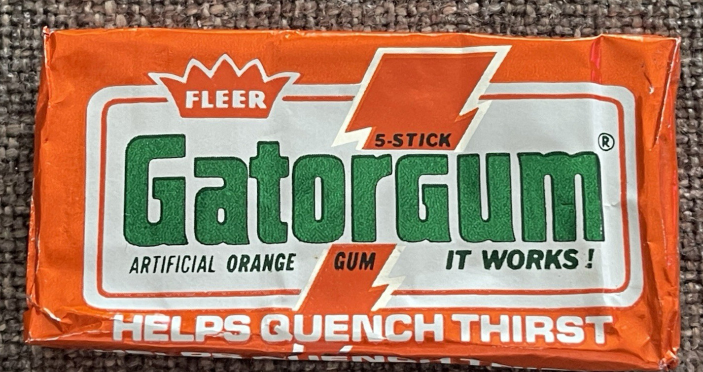 Vintage 1980 FLEER GATORGUM ORANGE Chewing Gum Unopened NOS Mint Conition Vintage 1980 FLEER GATORGUM ORANGE Chewing Gum Unopened NOS Mint Conition