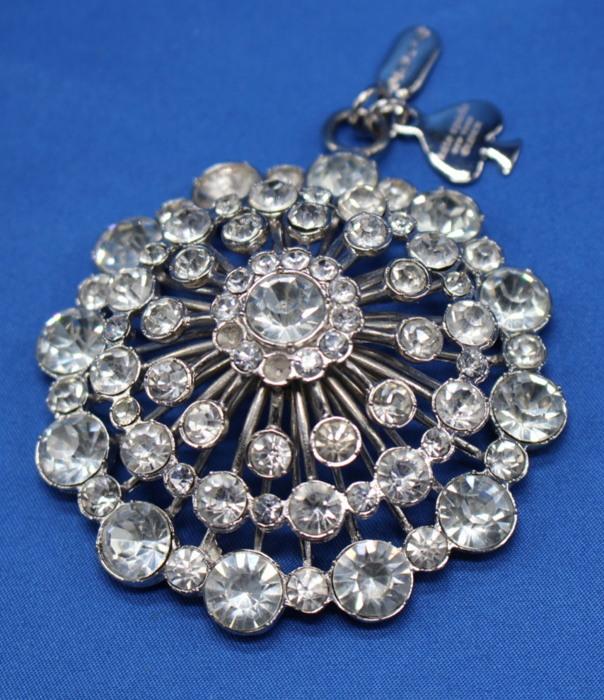Kate Spade Bejeweled Snowflake Ornament Lenox 2014 Silver Plated 4 GEMS MISSING