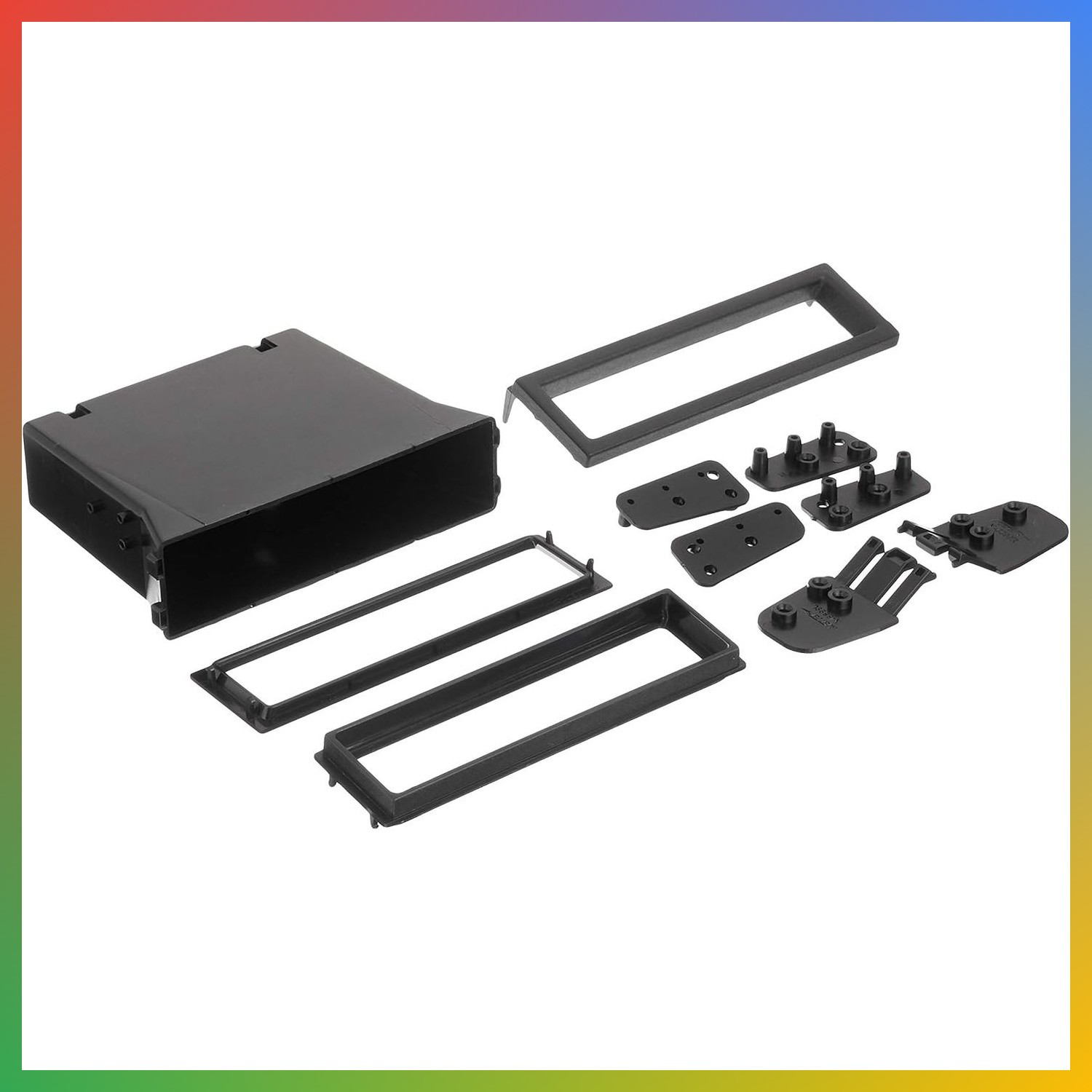 Single DIN Radio Dash Kit Stereo Install Mount Storage Pocket Cubby Holds 3 CD C
