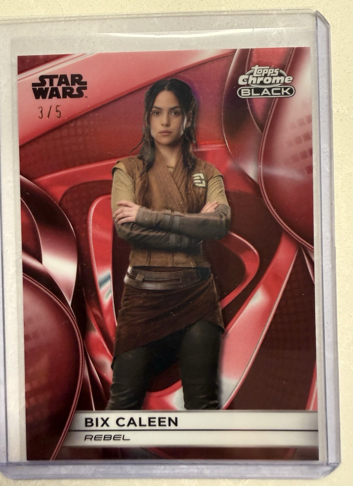 2025 Topps Smugglers Outpost Star Wars Bix Caleen Red #3 /5 Chrome Black