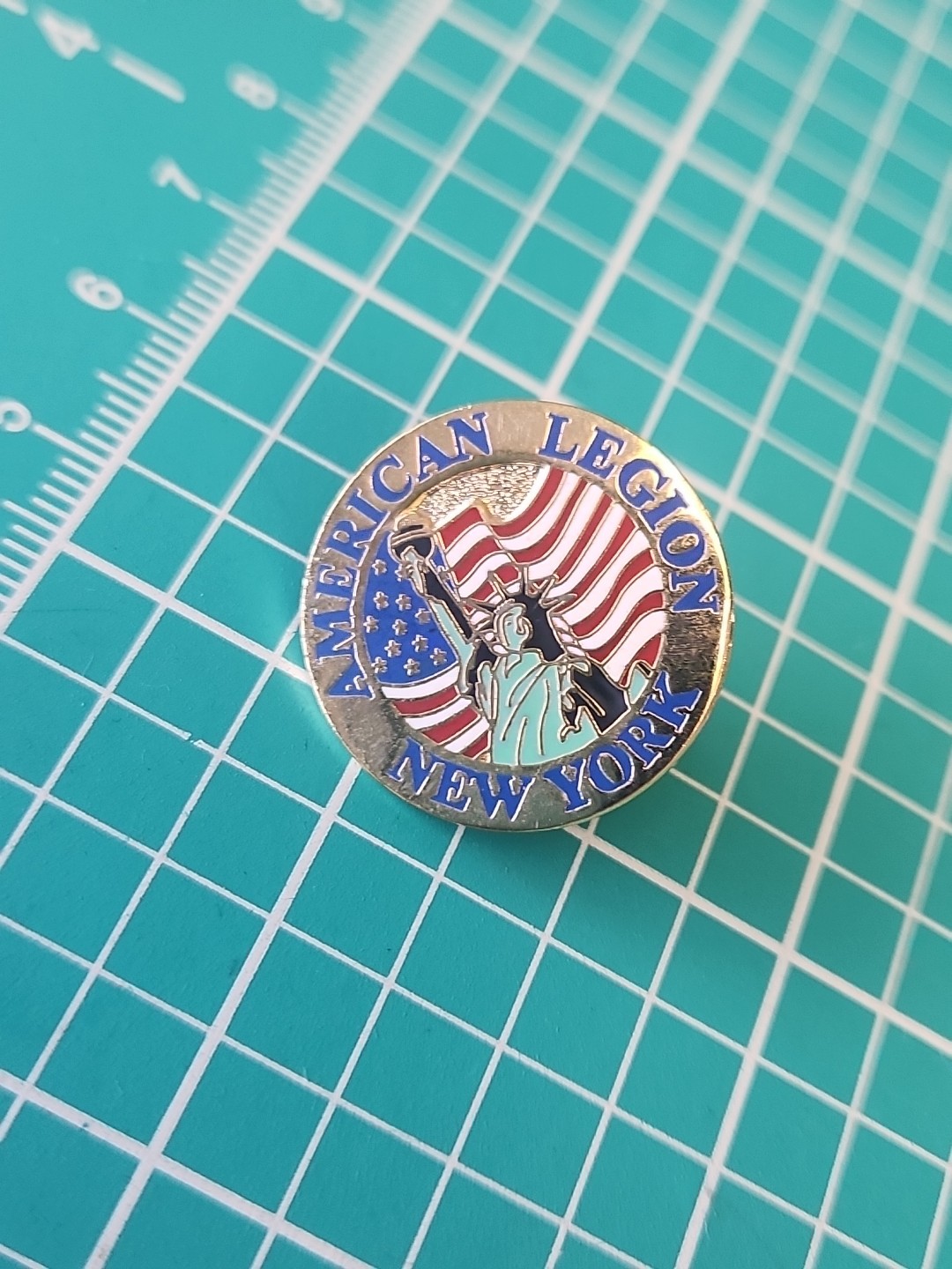 Vtg American Legion New York Gold Tone Lapel Pin