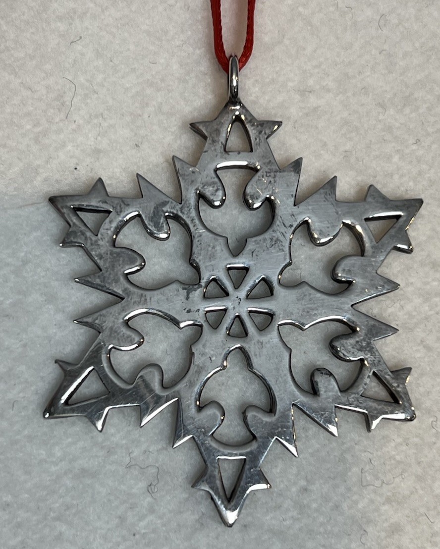 JH Breakell 925 Sterling Silver Snowflake Ornament 2007 Dove Design