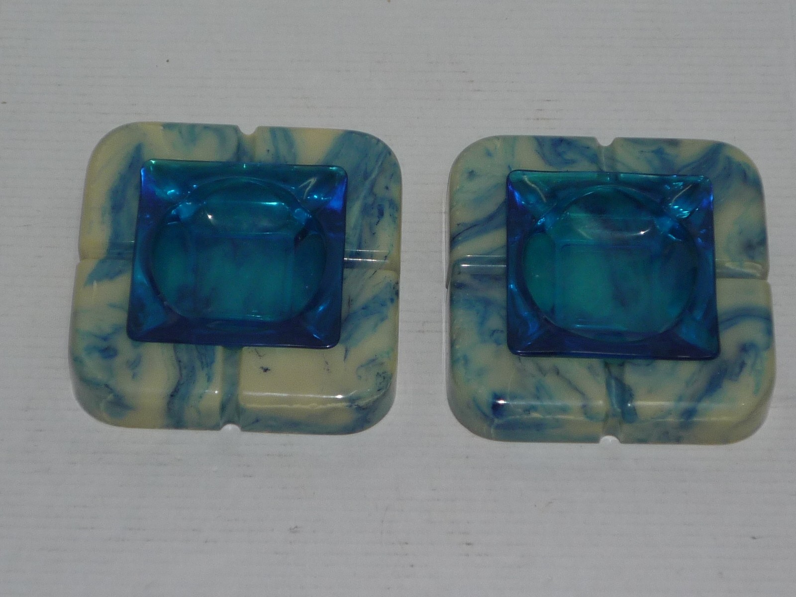 BEAUTIFUL VINTAGE BLUE SWIRL ALABASTER MARBLE 7\