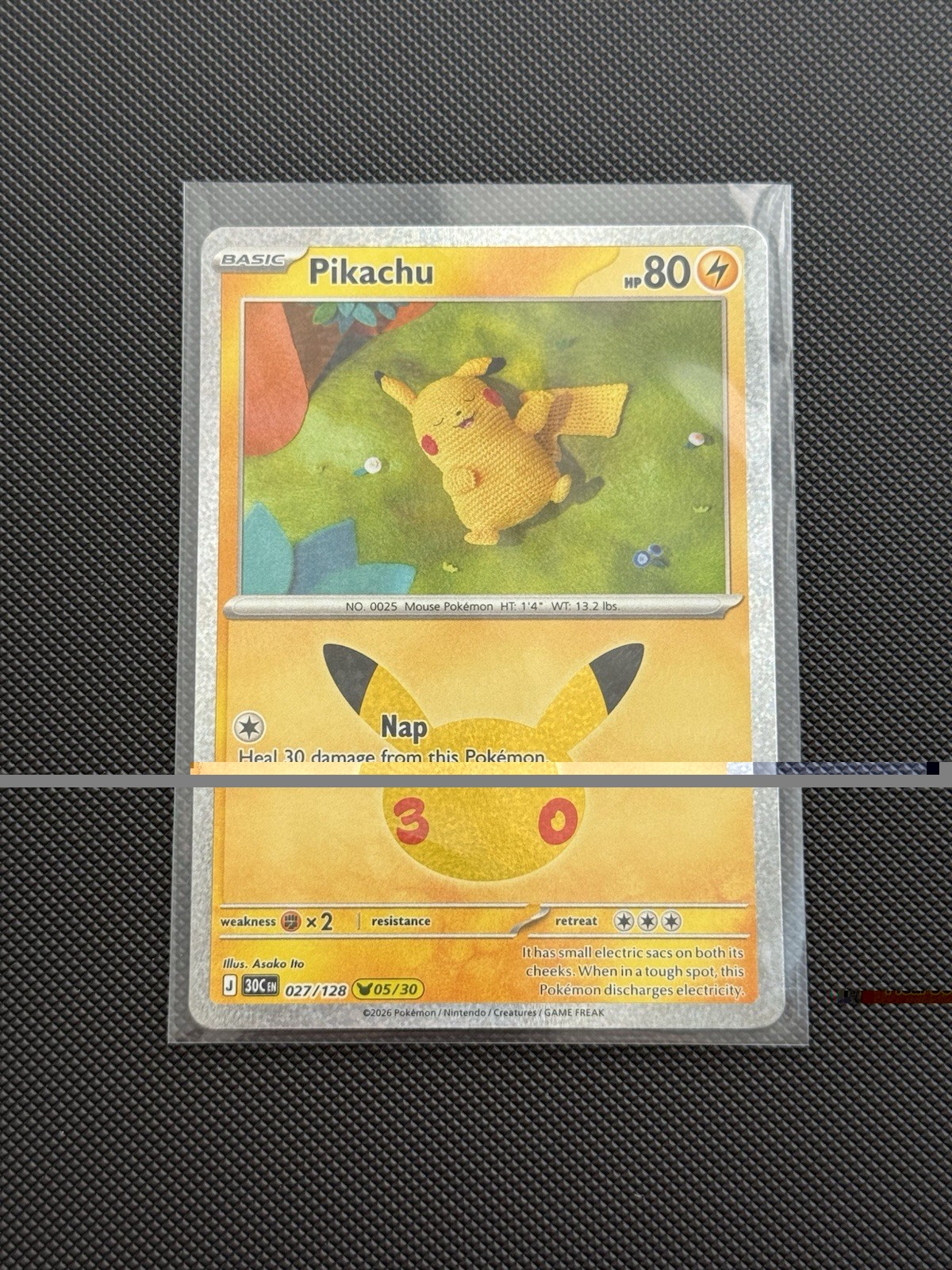 Pokemon TCG 30th Anniversary Pikachu 027/128 Holo (05/30) NM 1