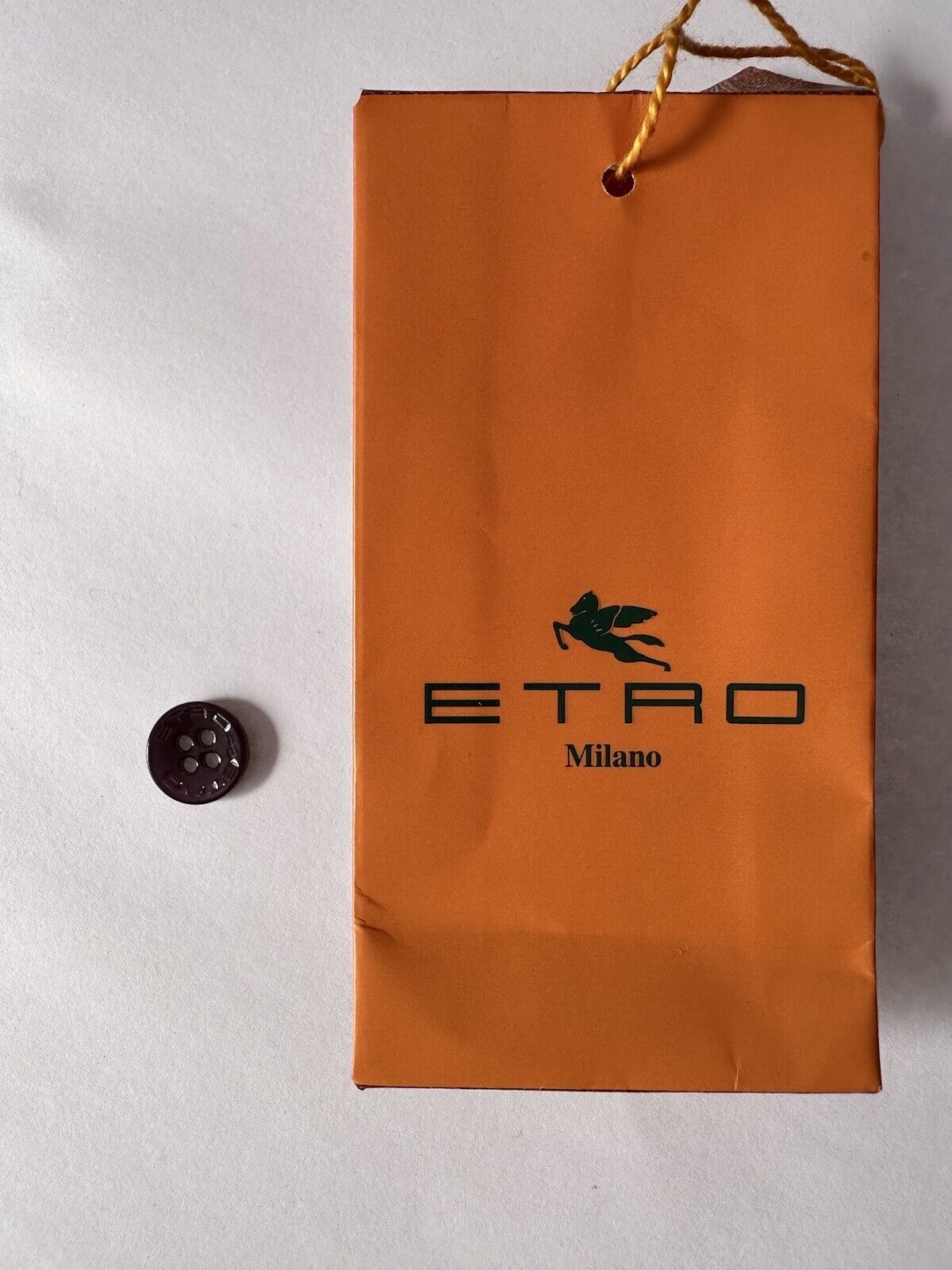 Vintage ETRO MILANO Black Replacement Button Signed 0.5” 1cm