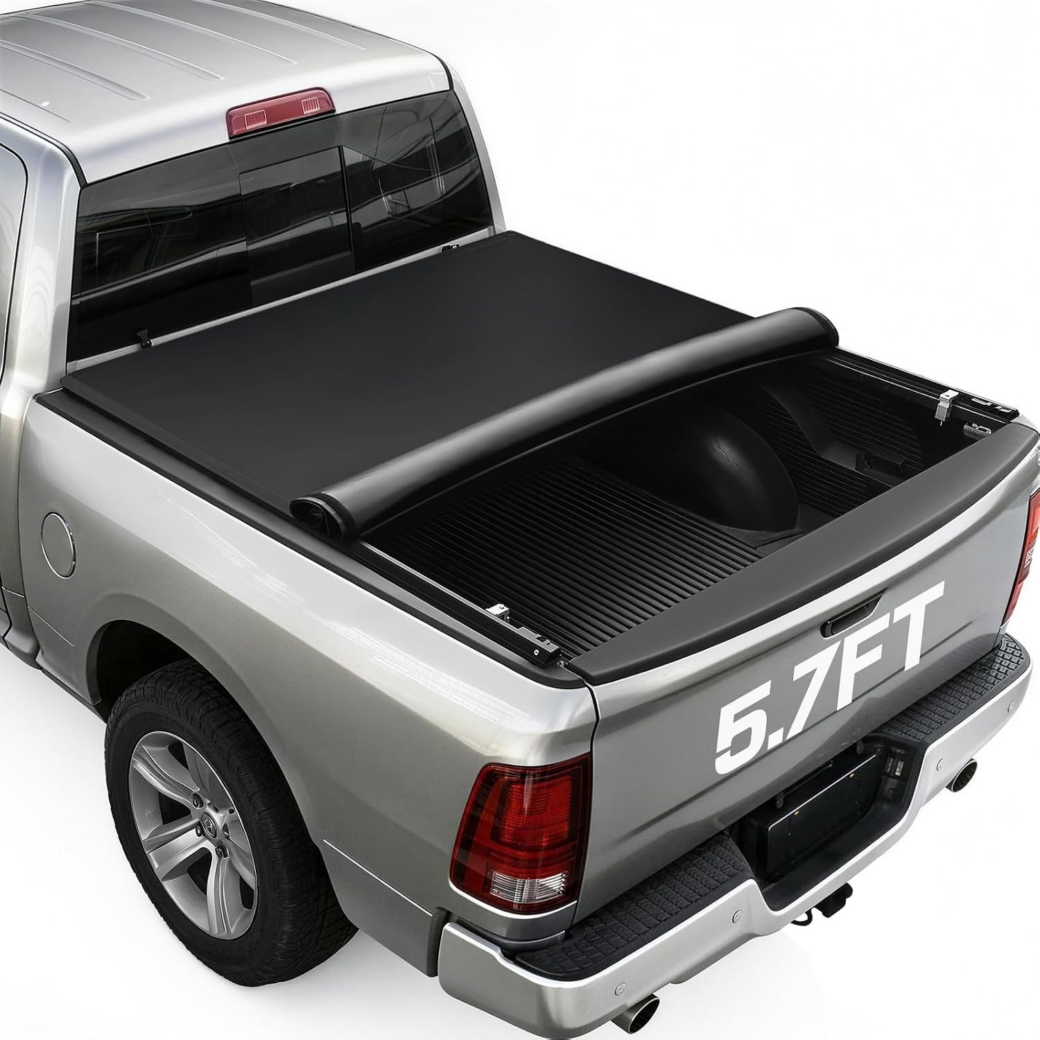 Soft Roll-Up Truck Bed Tonneau Cover for Ram 1500 5.7ft Bed