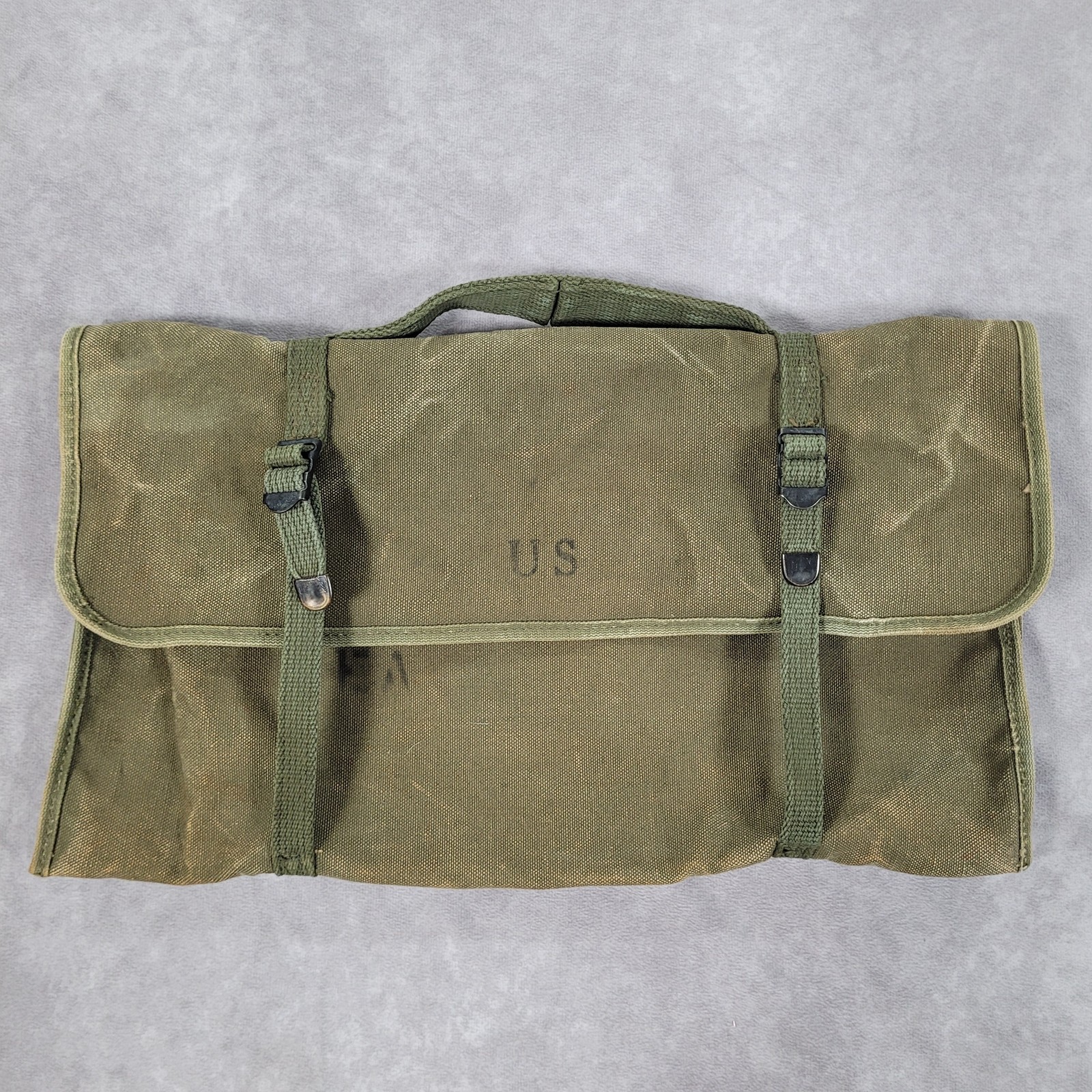 Vintage US Army Canvas Tool Kit Roll OD Green Model 1921 Saddlers Blacksmiths