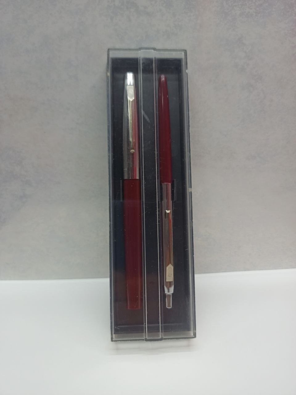 Vintage USSR Fountain & Ballpoint Pen Set 1970s New In Box Soviet Stationary NOS