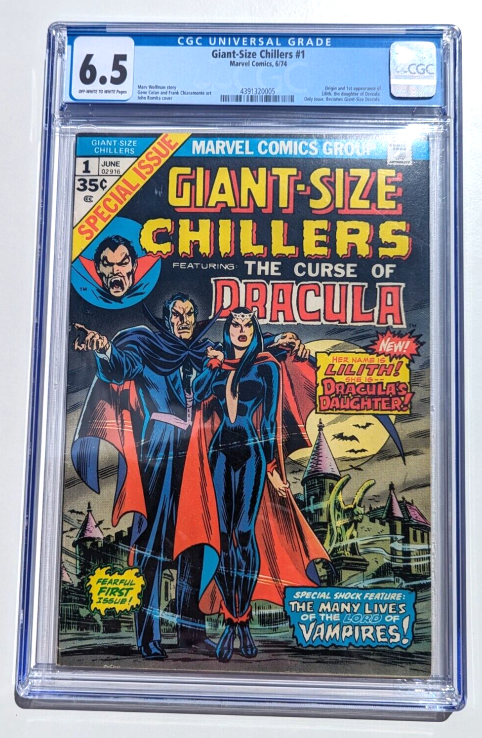 Giant Size Chillers 1 CGC 6.5 1974 1st App of Lilith Dracula's Daughter