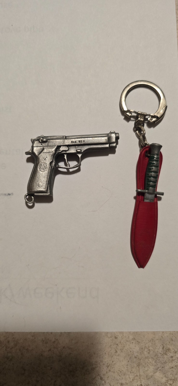 Vintage Miniature Weapon Keychain Lot